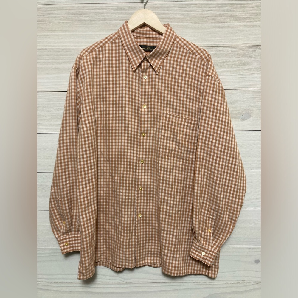 Bugatchi Uomo men’s button down dress shirt - multicolored size XL